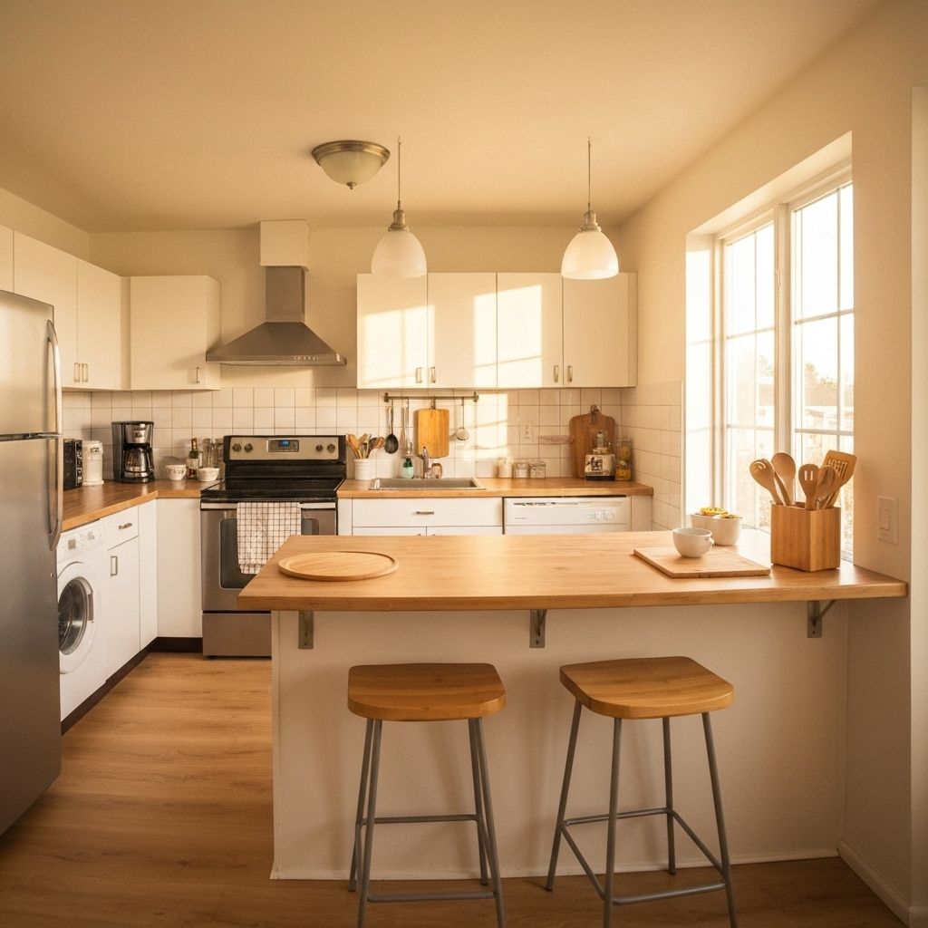 Bright kitchen featuring bamboo essentials in everyday use